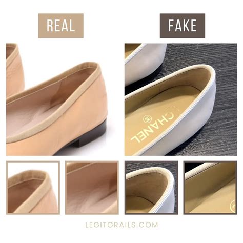 how to spot a fake chanel shoes|chanel look alike flats.